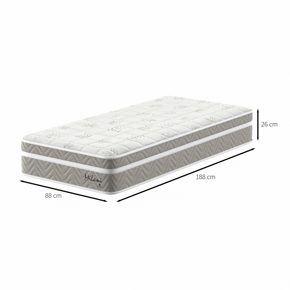 Colchão Solteiro Milani Mola Verticoil (26x88x188) Bege