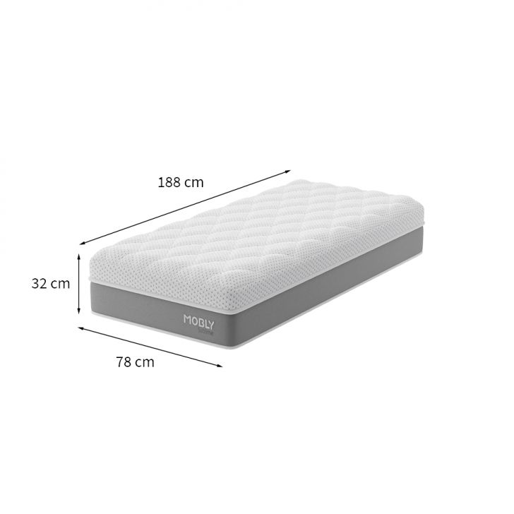 Colchão Solteiro Sublime Mola Ensacada e Espuma Viscoelástica (32x78x188) Cinza e Branco com Travesseiro Guldi Soft Nasa Branco