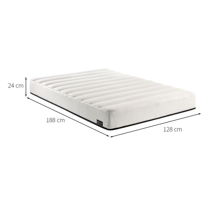 Colchão Viúva Keva Molas Ensacadas Wide (24x128x188) Branco com Travesseiro Guldi Soft Nasa Branco