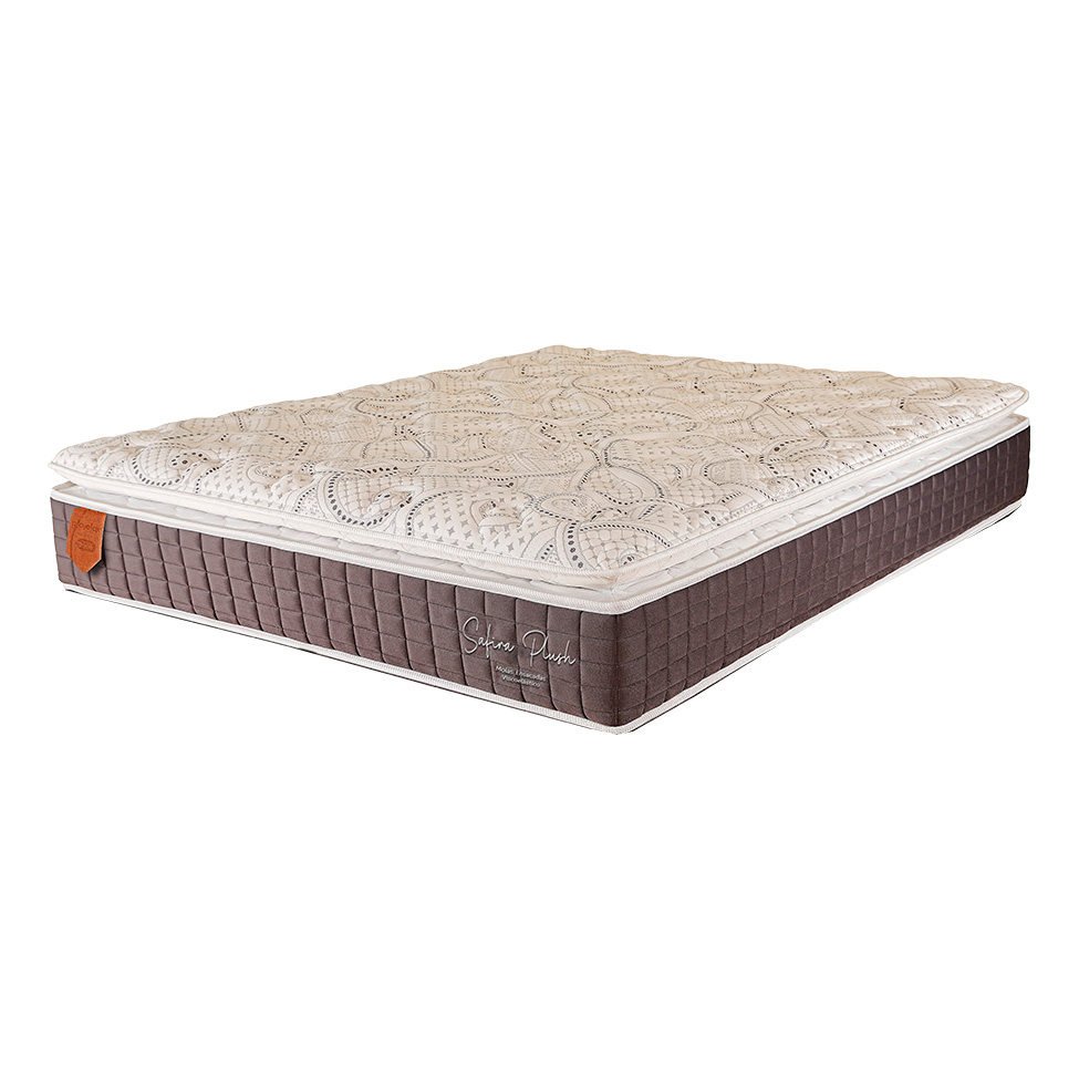 Colchão Viúva Safira Plush Mola Ensacada (30x128x188) Branco e Cinza