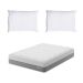 Colchão Viúva Sublime Mola Ensacada e Espuma Viscoelástica (32x128x188) Cinza e Branco com 2 Travesseiros Guldi Soft Nasa Branco