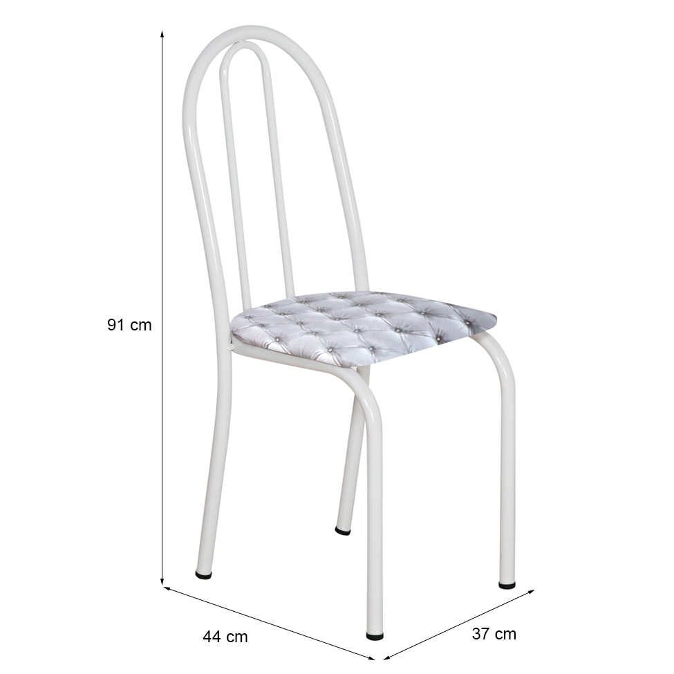 Conjunto 2 Cadeiras Éos Branco e Estampa Capitonê