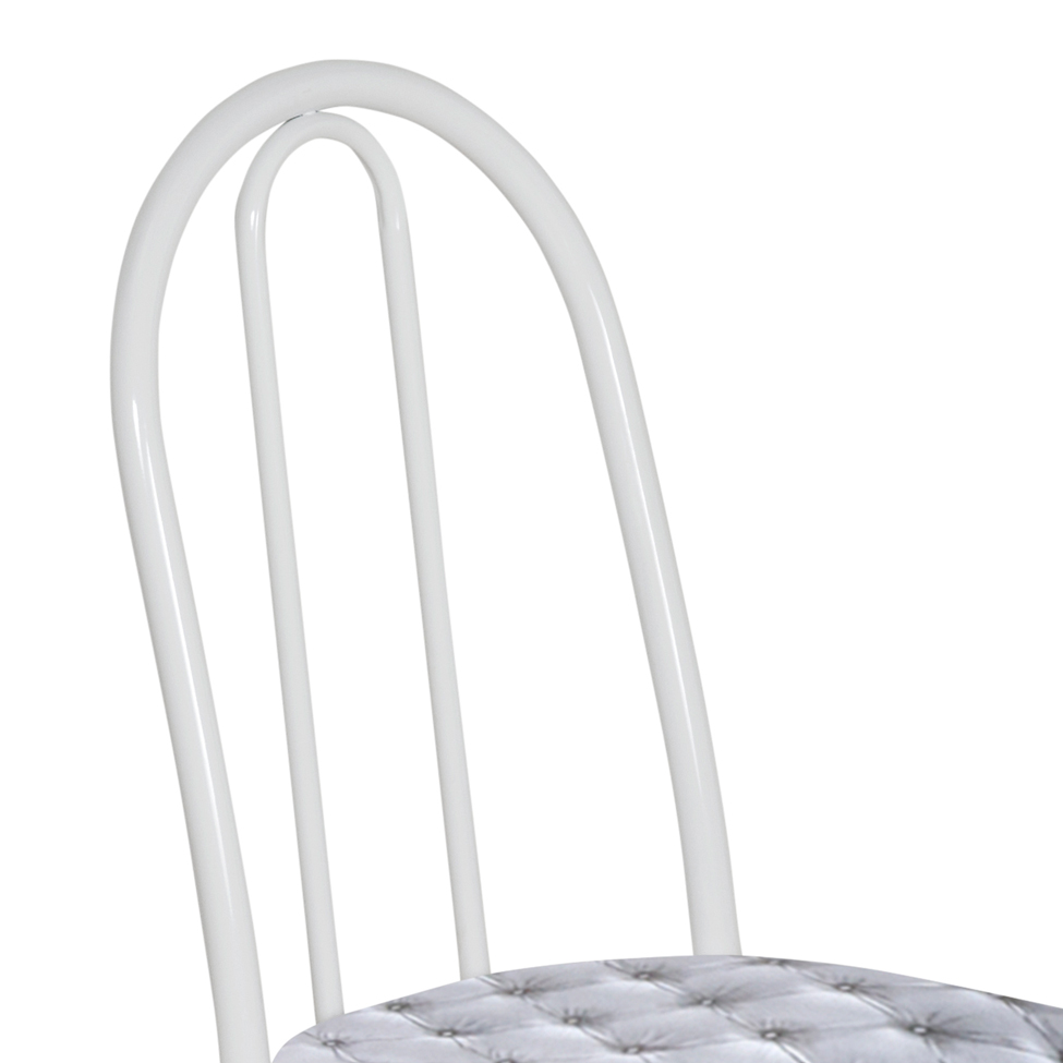 Conjunto 2 Cadeiras Éos Branco e Estampa Capitonê