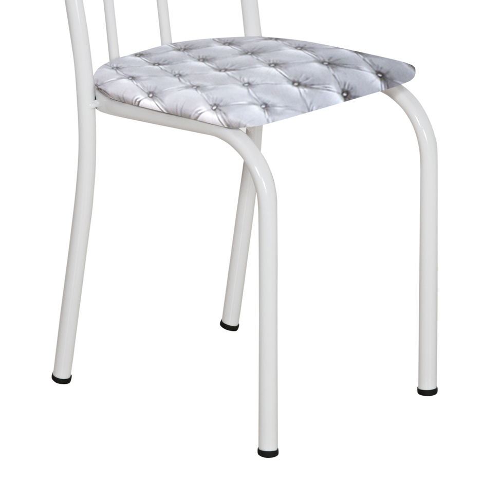 Conjunto 2 Cadeiras Éos Branco e Estampa Capitonê