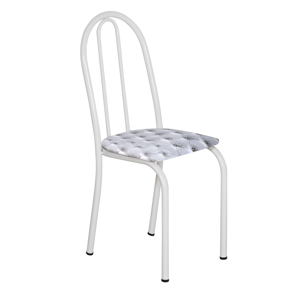 Conjunto 2 Cadeiras Éos Branco e Estampa Capitonê