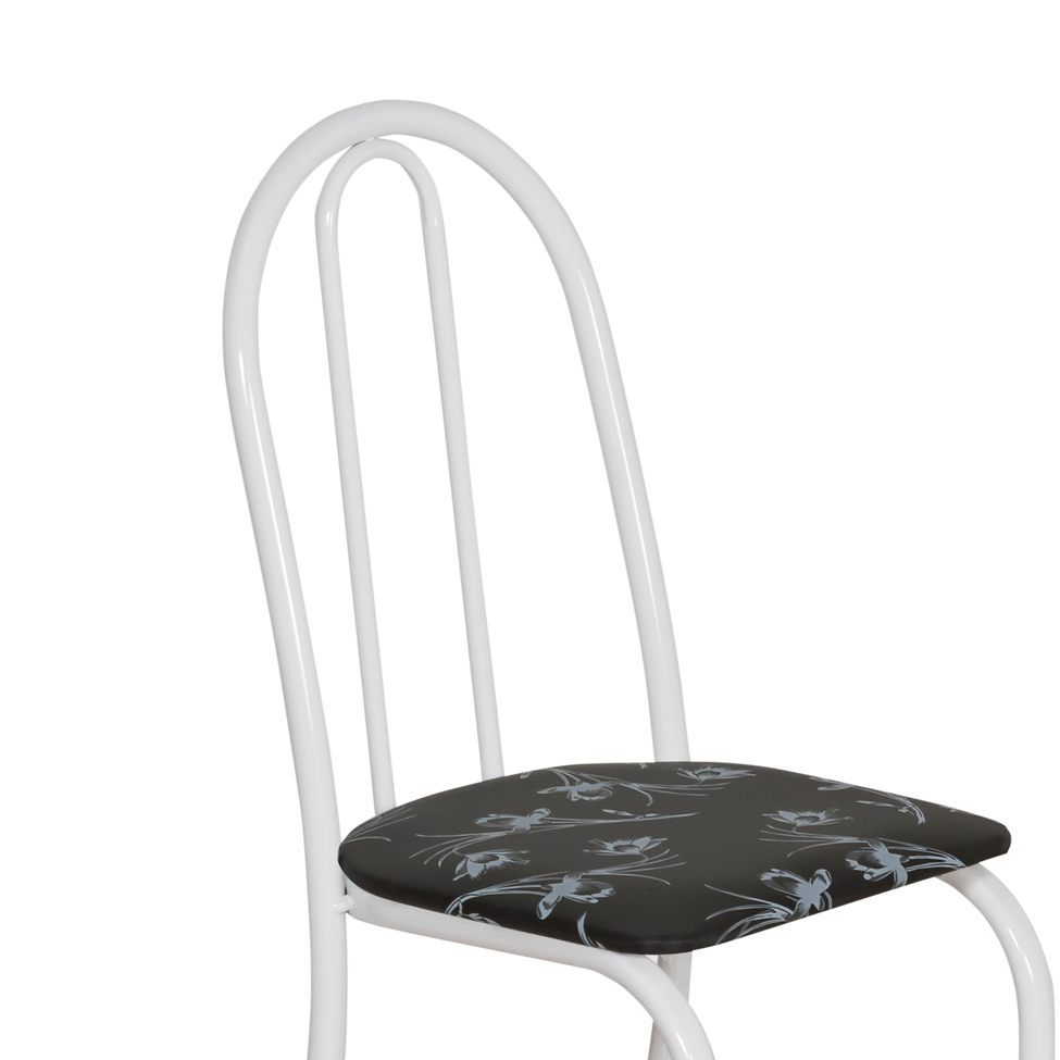 Conjunto 2 Cadeiras Éos Branco e Preto Flor