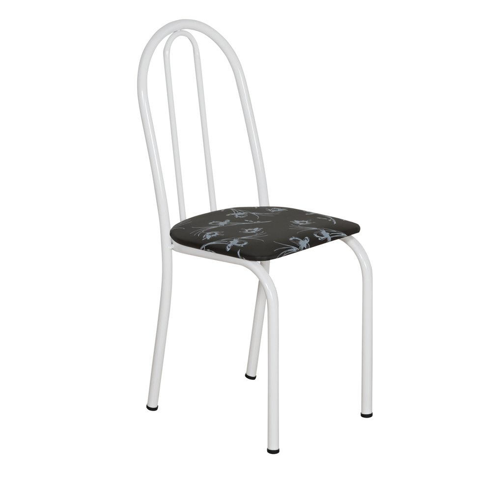 Conjunto 2 Cadeiras Éos Branco e Preto Flor