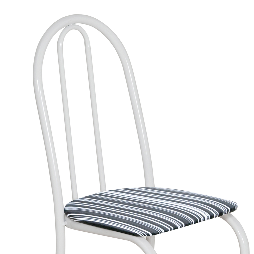 Conjunto 2 Cadeiras Éos Branco e Preto Listrado