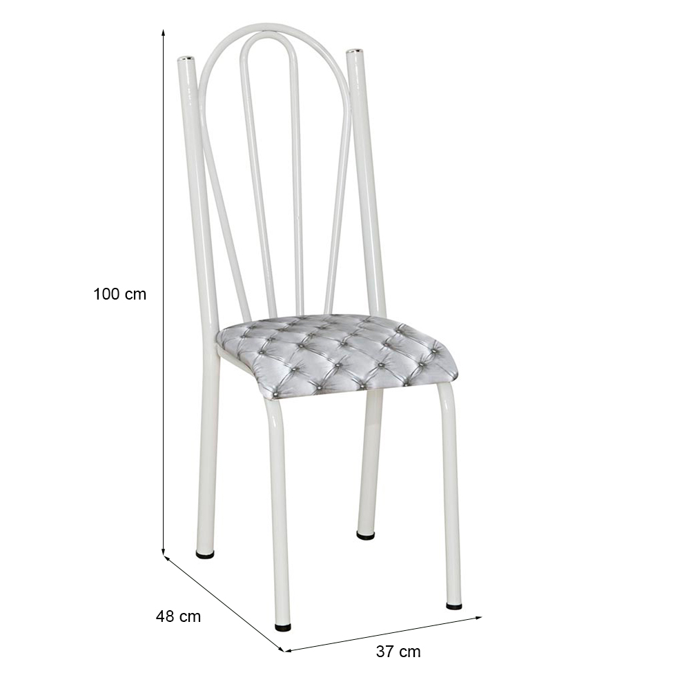 Conjunto 2 Cadeiras Mnemósine Branco e Estampa Capitonê