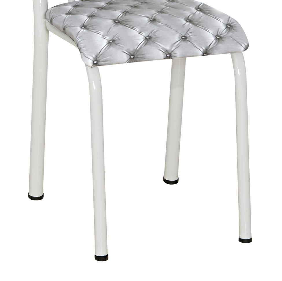 Conjunto 2 Cadeiras Mnemósine Branco e Estampa Capitonê