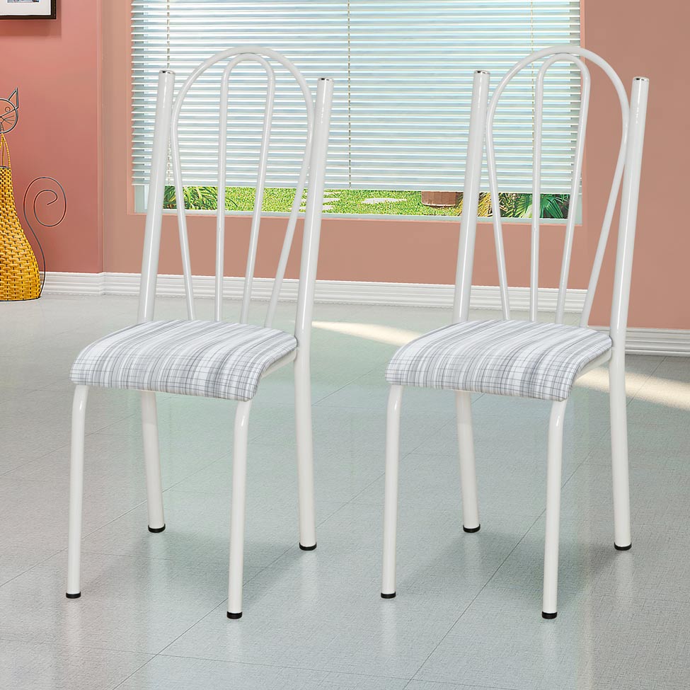 Conjunto 2 Cadeiras Mnemósine Branco e Linho