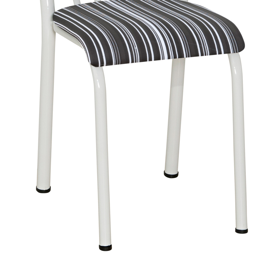 Conjunto 2 Cadeiras Mnemósine Branco e Preto Listrado