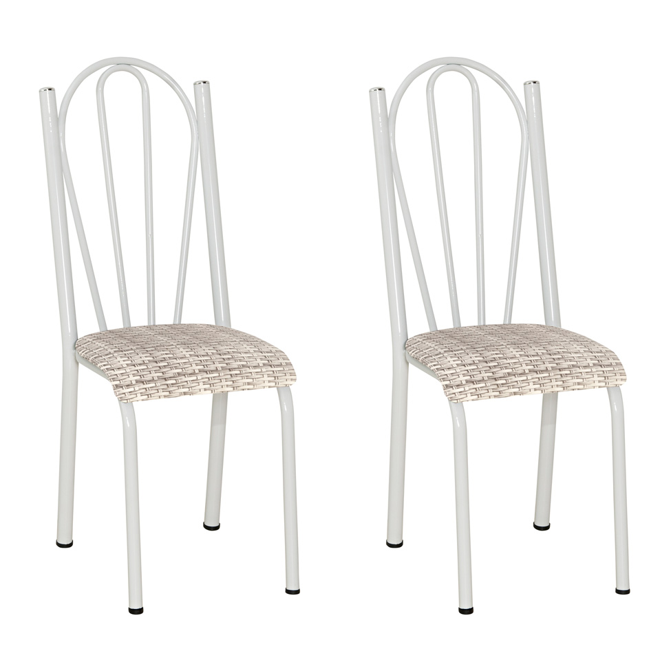 Conjunto 2 Cadeiras Mnemósine Branco e Rattan