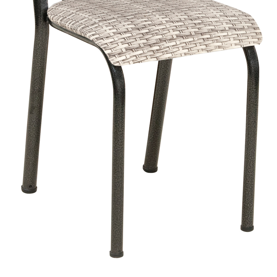 Conjunto 2 Cadeiras Mnemósine Cromo Preto e Estampa Rattan
