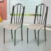 Conjunto 2 Cadeiras Mnemósine Cromo Preto e Estampa Rattan
