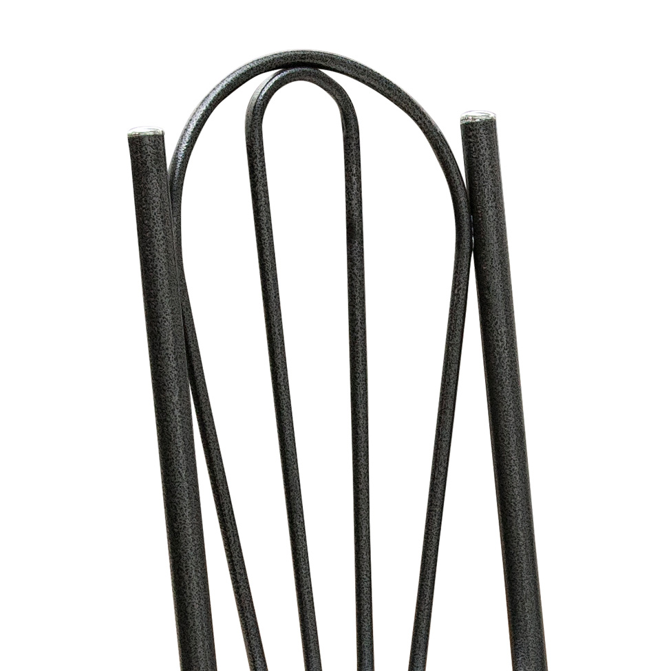Conjunto 2 Cadeiras Mnemósine Cromo Preto e Preto Listrado