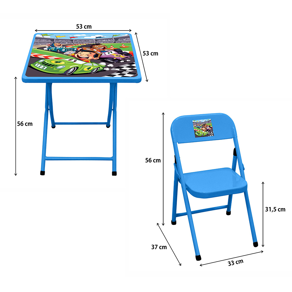 Conjunto Infantil com Mesa e 2 Cadeiras Azul