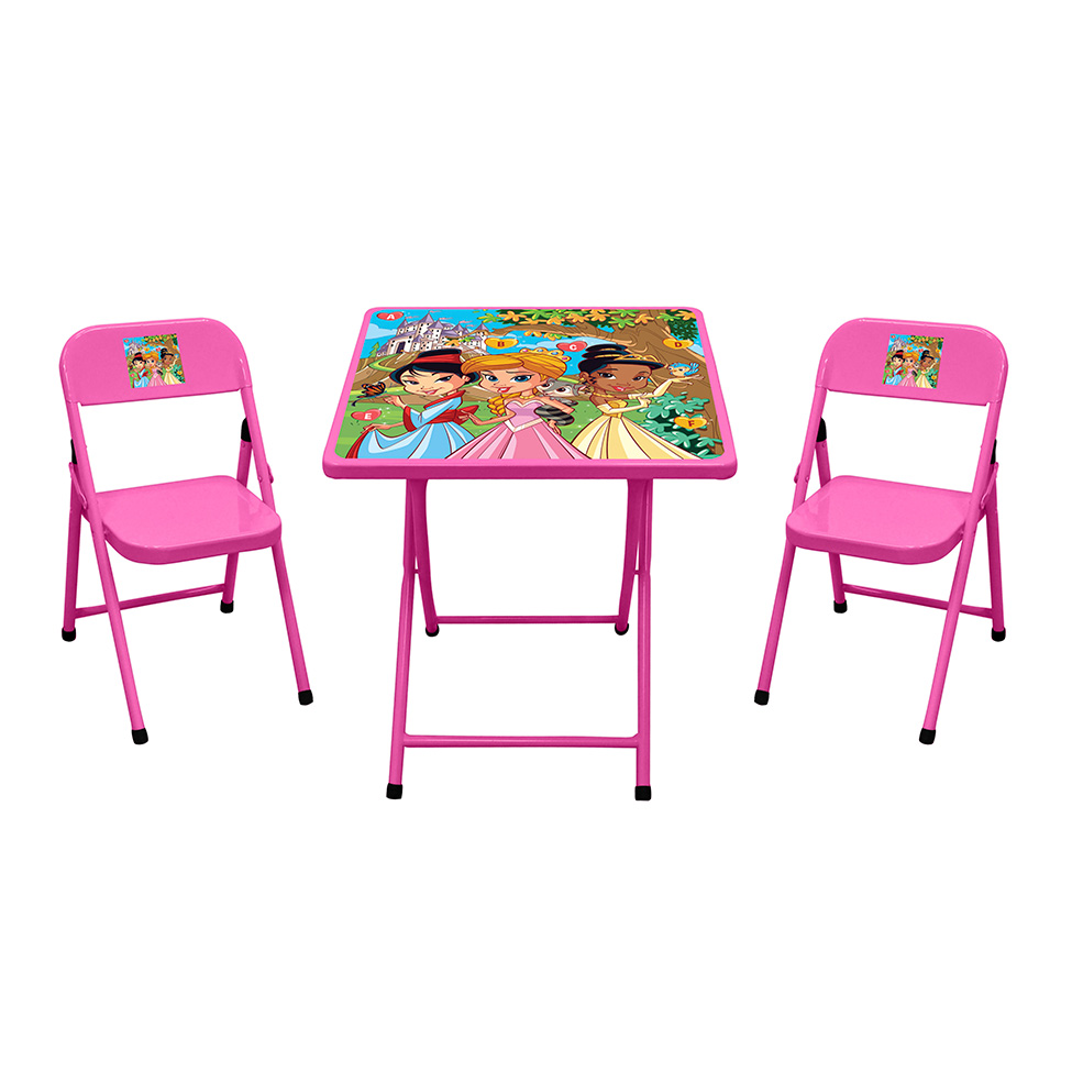 Conjunto Infantil com Mesa e 2 Cadeiras Rosa