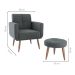 Conjunto com 1 Poltrona e 1 Puff Havana Cinza