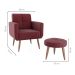 Conjunto com 1 Poltrona e 1 Puff Havana Vinho