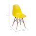 Conjunto com 10 Cadeiras DKR Eames Amarelo e Madeira