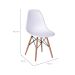 Conjunto com 10 Cadeiras DKR Eames Branco e Madeira
