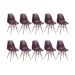 Conjunto com 10 Cadeiras DKR Eames Café e Madeira