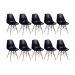Conjunto com 10 Cadeiras DKR Eames Preto e Madeira