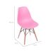 Conjunto com 10 Cadeiras DKR Eames Rosa e Madeira