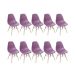Conjunto com 10 Cadeiras DKR Eames Roxo e Madeira