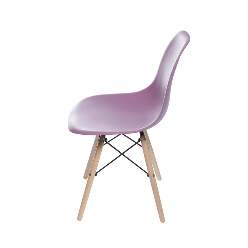 Conjunto com 10 Cadeiras DKR Eames Roxo e Madeira