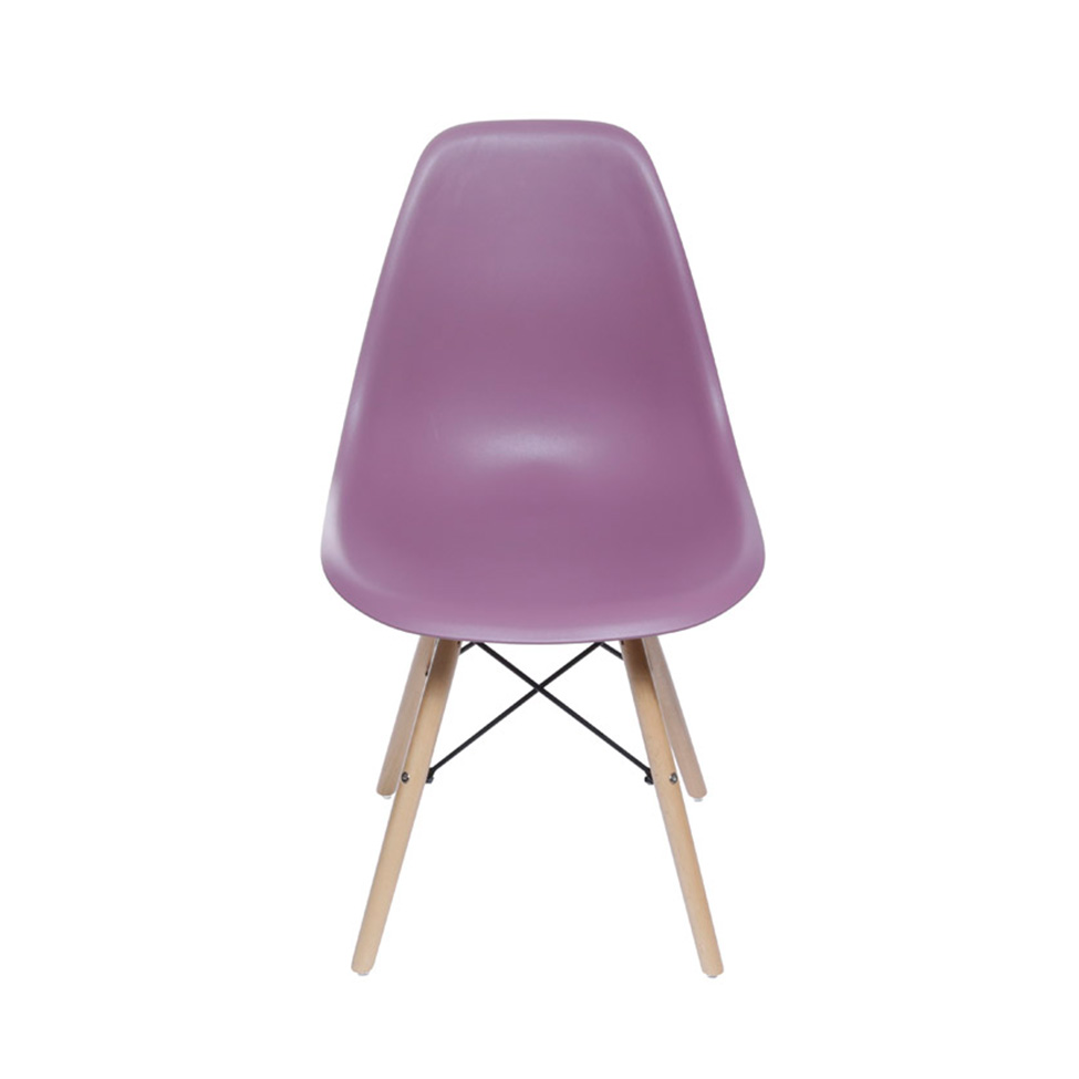 Conjunto com 10 Cadeiras DKR Eames Roxo e Madeira