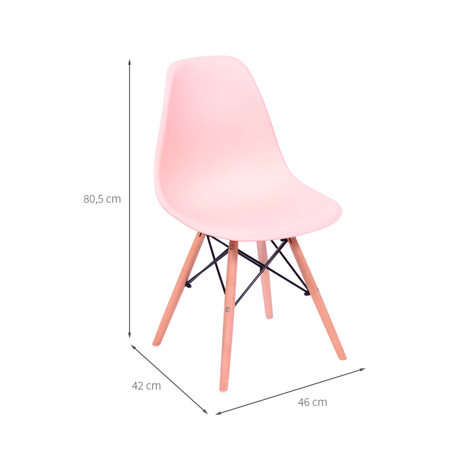 Conjunto com 10 Cadeiras DKR Eames Salmão e Madeira