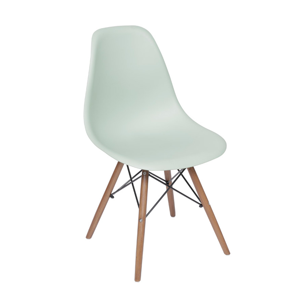 Conjunto com 10 Cadeiras DKR Eames Verde Claro e Madeira