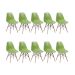 Conjunto com 10 Cadeiras DKR Eames Verde e Madeira