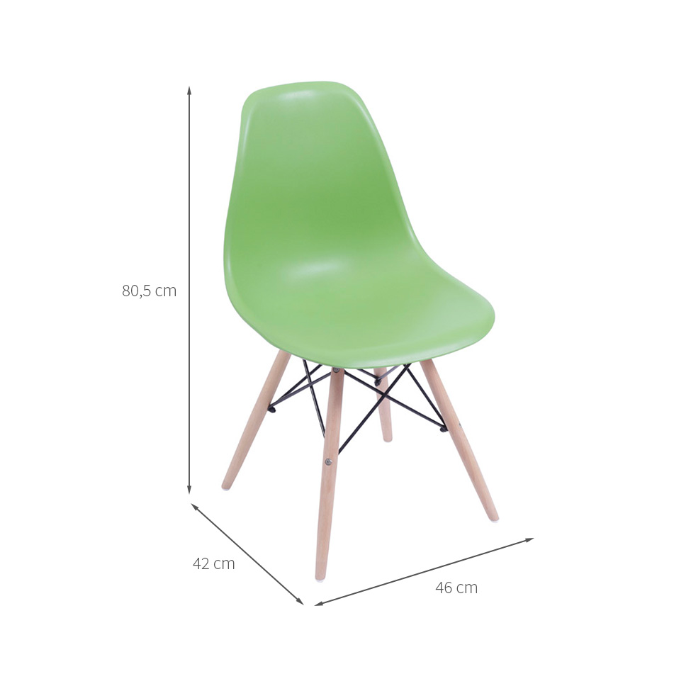 Conjunto com 10 Cadeiras DKR Eames Verde e Madeira