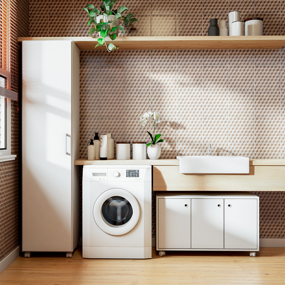 Conjunto com 2 Armários Multiuso Nuno 4 Portas Branco