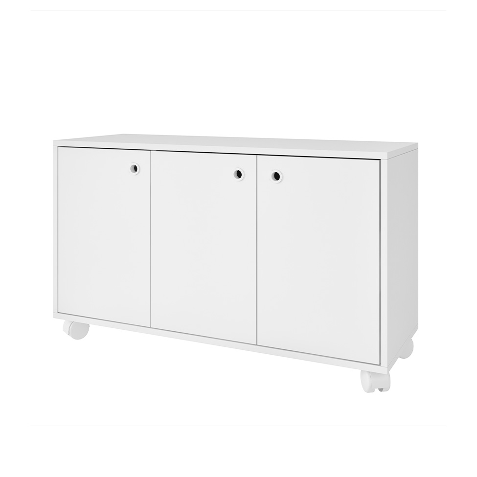 Conjunto com 2 Armários Multiuso Nuno 4 Portas Branco