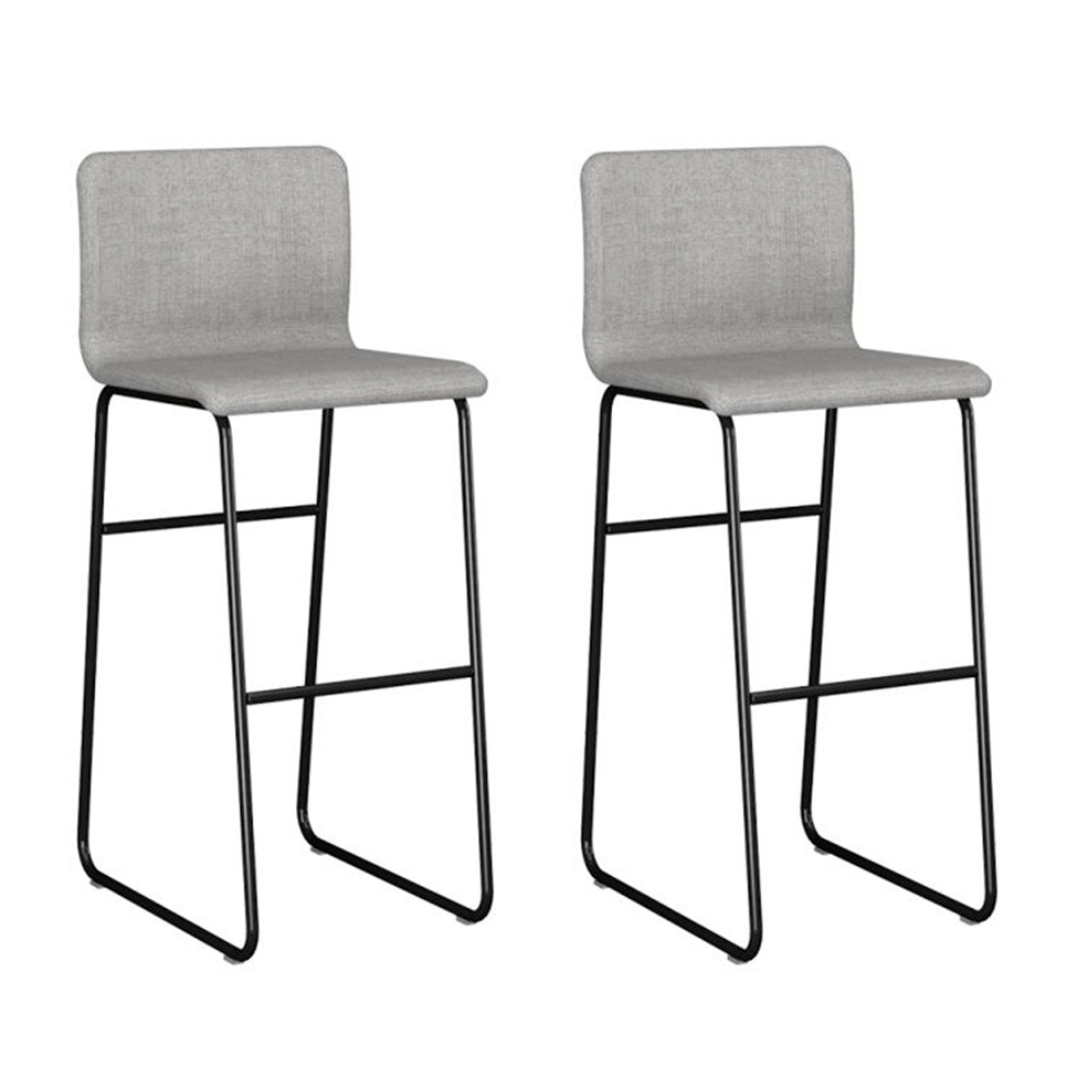 Conjunto com 2 Banquetas Alabama Cinza e Preto