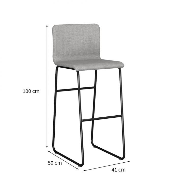 Conjunto com 2 Banquetas Alabama Cinza e Preto