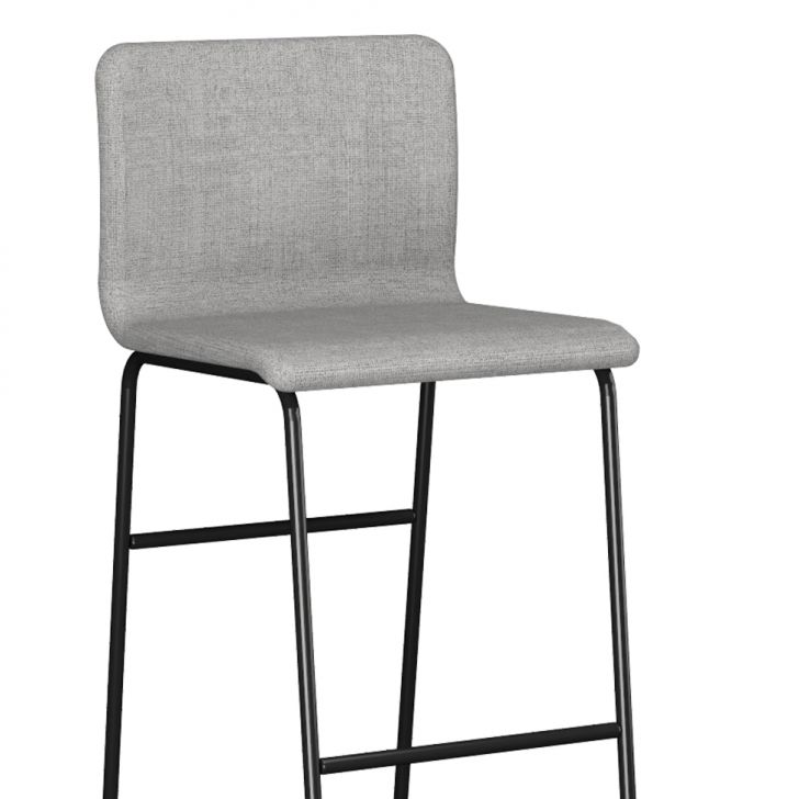 Conjunto com 2 Banquetas Alabama Cinza e Preto