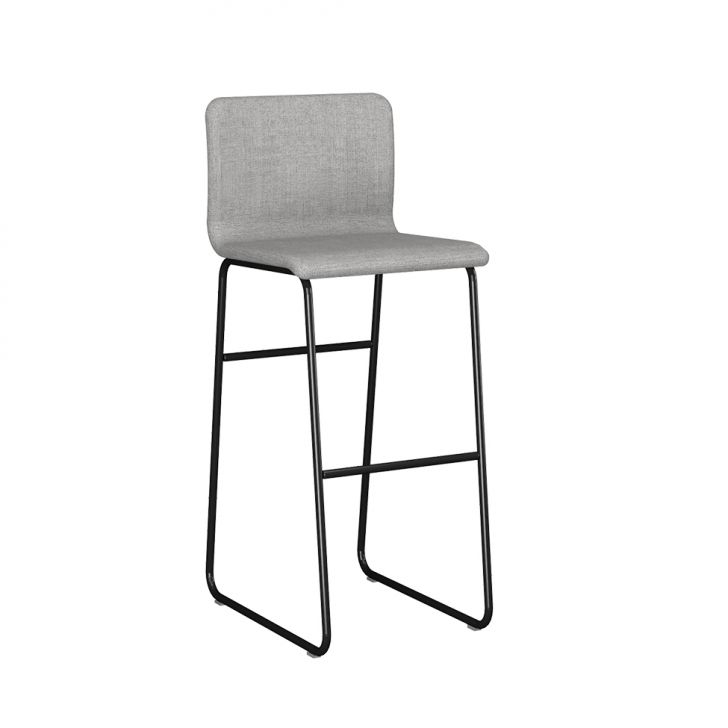 Conjunto com 2 Banquetas Alabama Cinza e Preto