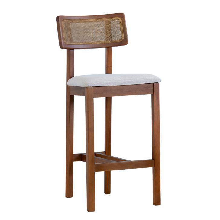 Conjunto com 2 Banquetas Dunas Algodão Bege e Amêndoa