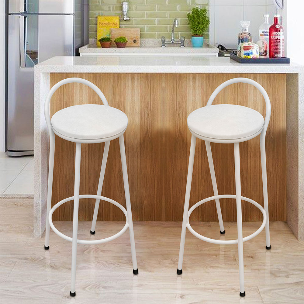 Conjunto com 2 Banquetas Erica Branco
