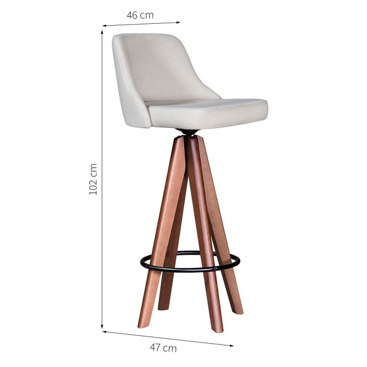 Conjunto com 2 Banquetas Giratória Caribe Branco