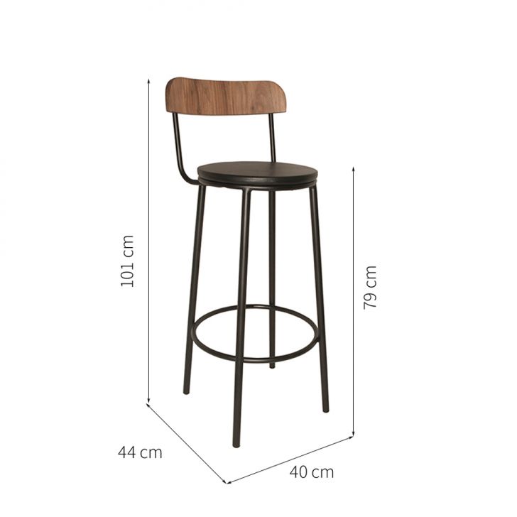 Conjunto com 2 Banquetas Jolly Preto