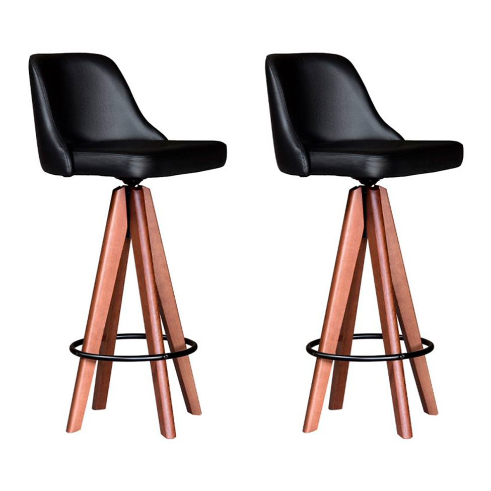 Conjunto com 2 Banquetas Lean Preto