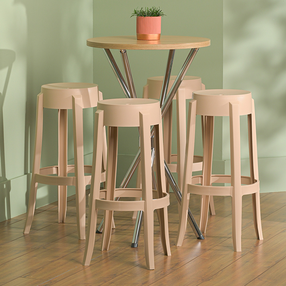 Conjunto com 2 Banquetas Shine Plus Capuccino
