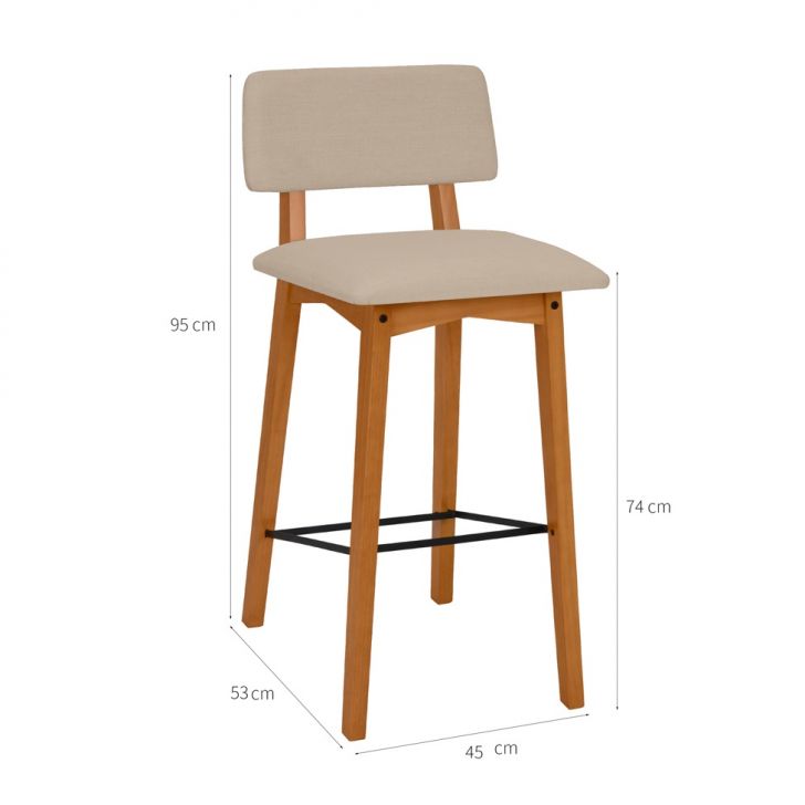Conjunto com 2 Banquetas Veld Avelã e Bege