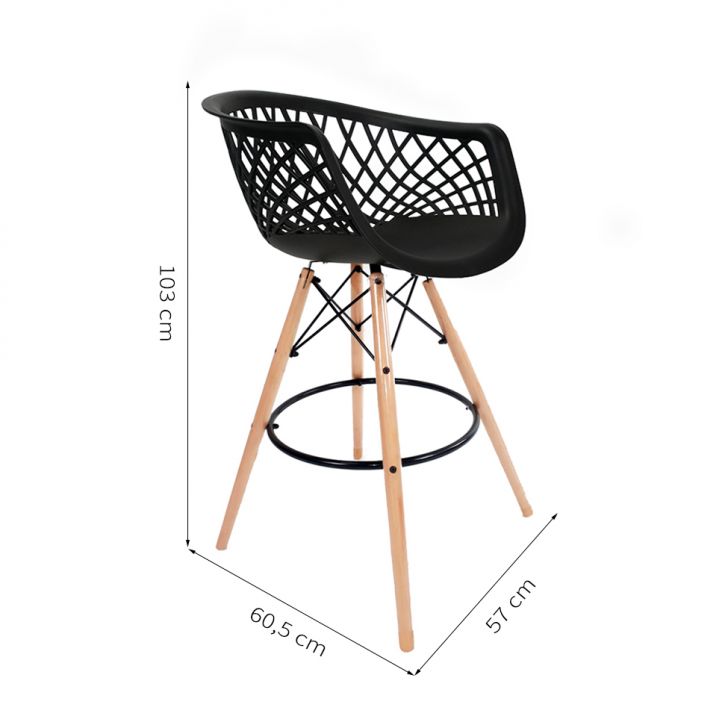 Conjunto com 2 Banquetas Web Preto